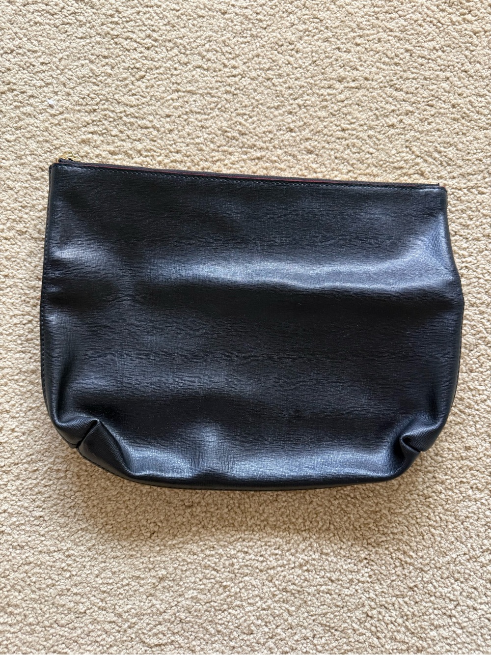 Black Leather Zip Pouch Cuyana Clutch